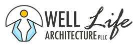 This is a logo for WELL Life Architecture PLLC